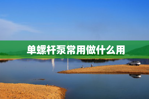 单螺杆泵常用做什么用