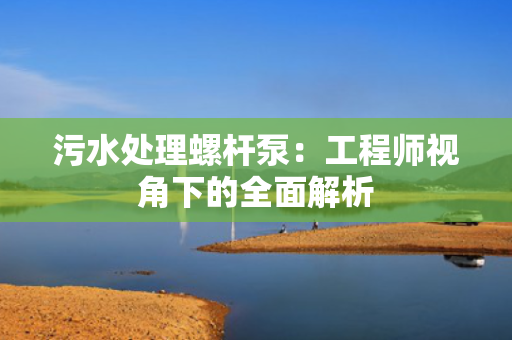 污水处理螺杆泵：工程师视角下的全面解析