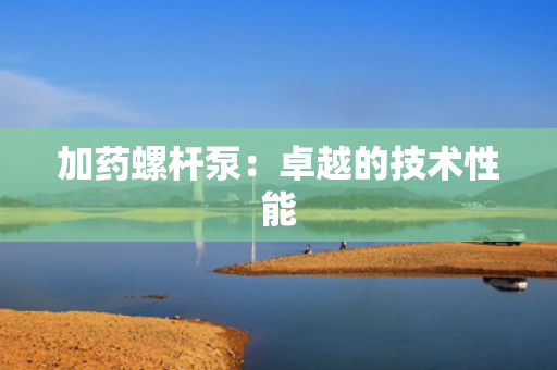 加药螺杆泵：卓越的技术性能