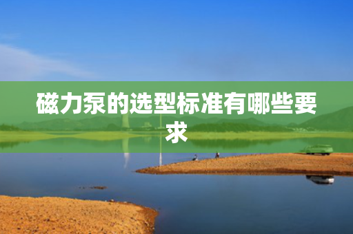 磁力泵的选型标准有哪些要求