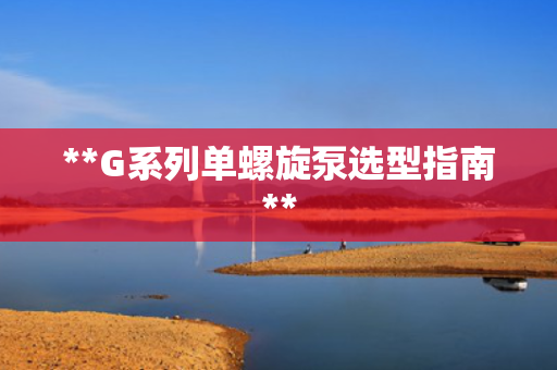 **G系列单螺旋泵选型指南**