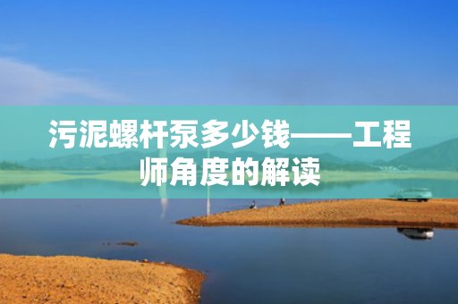 污泥螺杆泵多少钱——工程师角度的解读