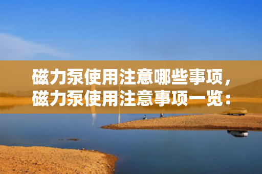 磁力泵使用注意哪些事项，磁力泵使用注意事项一览：保障安全与效率的关键要点