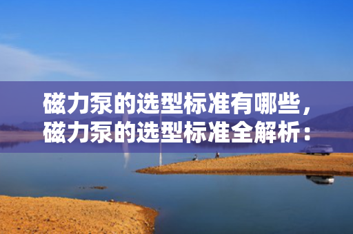 磁力泵的选型标准有哪些，磁力泵的选型标准全解析：从性能到应用，一文掌握关键要点