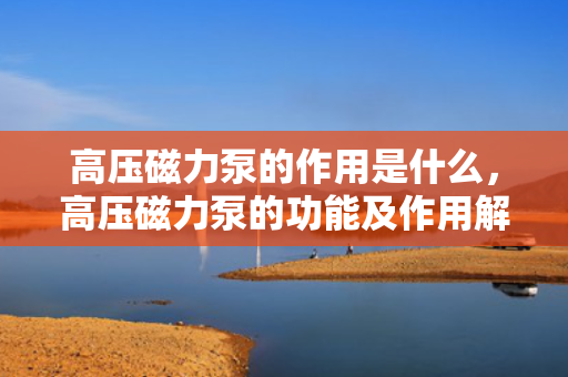 高压磁力泵的作用是什么，高压磁力泵的功能及作用解析